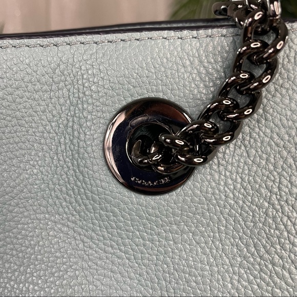 Coach Turnlock Chain Tote 27 57107 Chambray Blue - Picture 8 of 14
